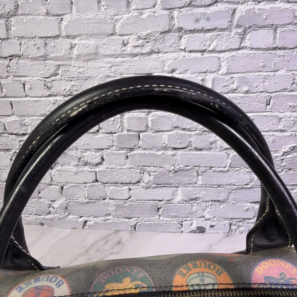 Vintage Dooney & Bourke Medallion Print Canvas/Leather‎ Satchel Handbag ❤️ NICE